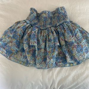 Katie J girls, blue flowered skirt